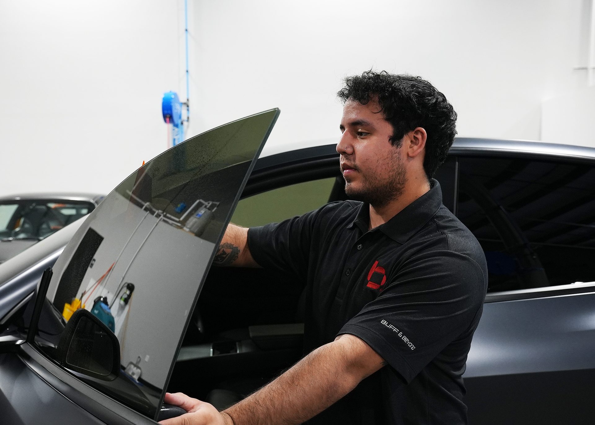 Tesla glass being tinted