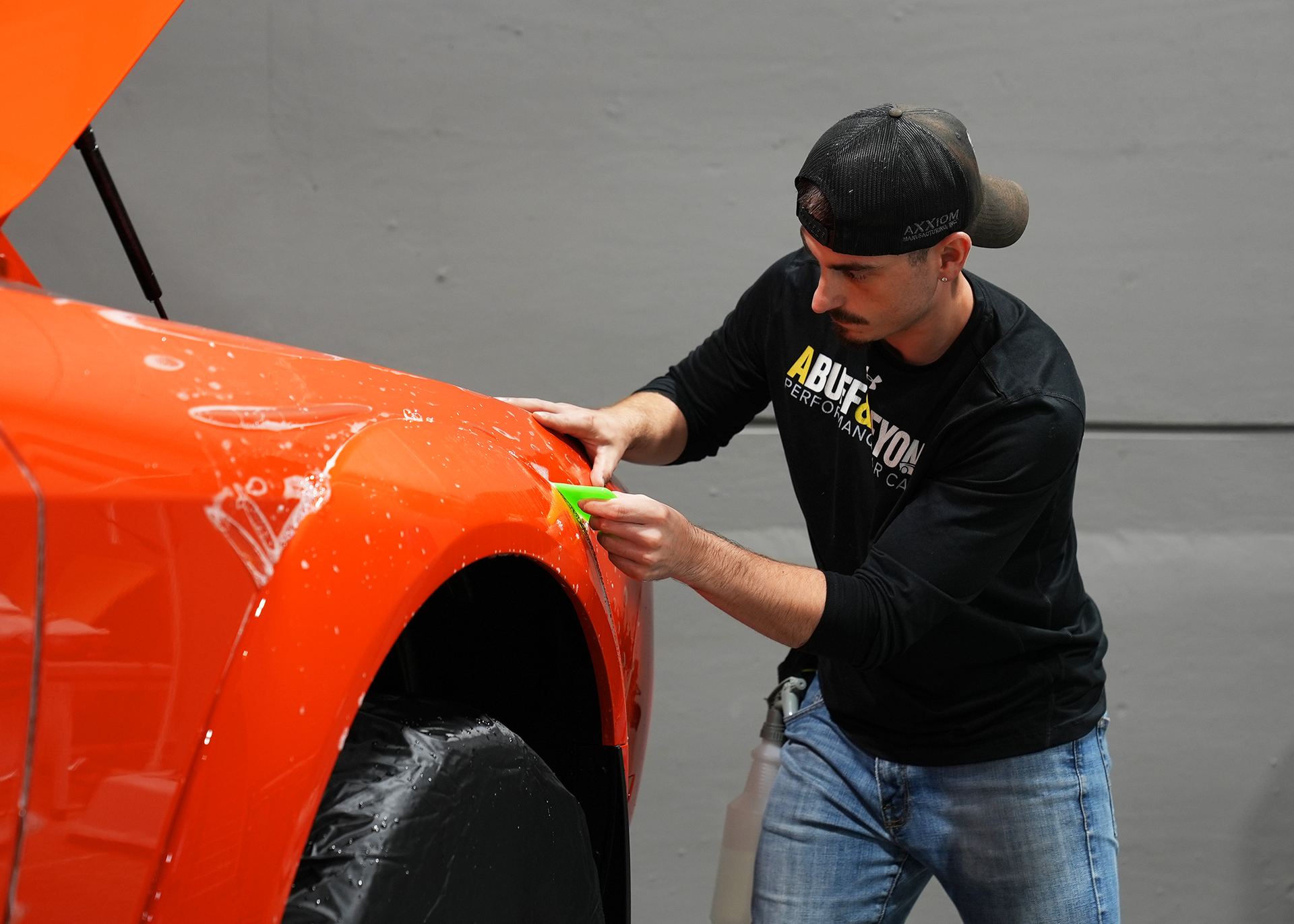 LLumar Paint Protection Film being laid at A Buff & Beyond